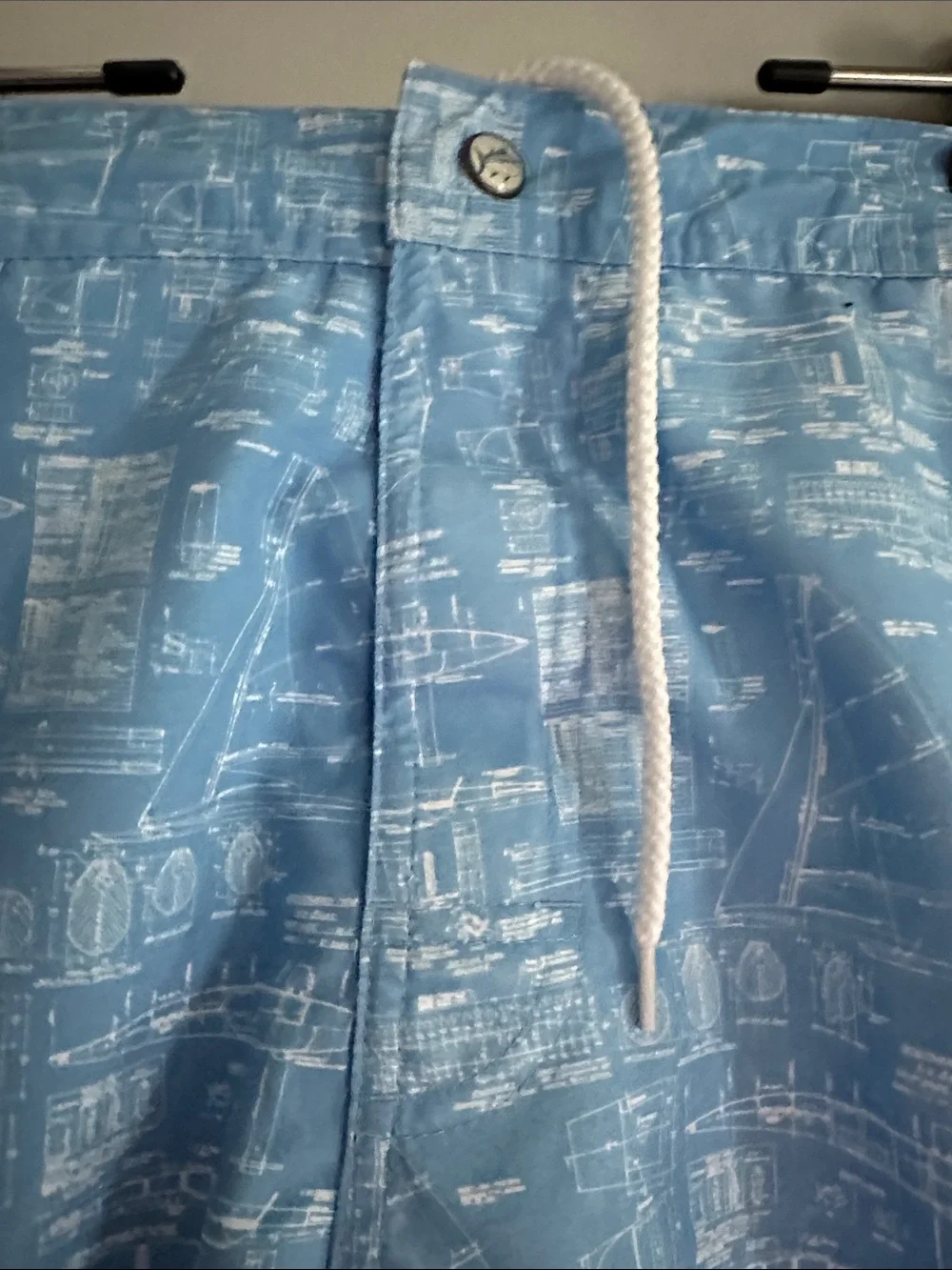 Men's southern tide Light Blue Nautical Print Swim Trunks size XL
